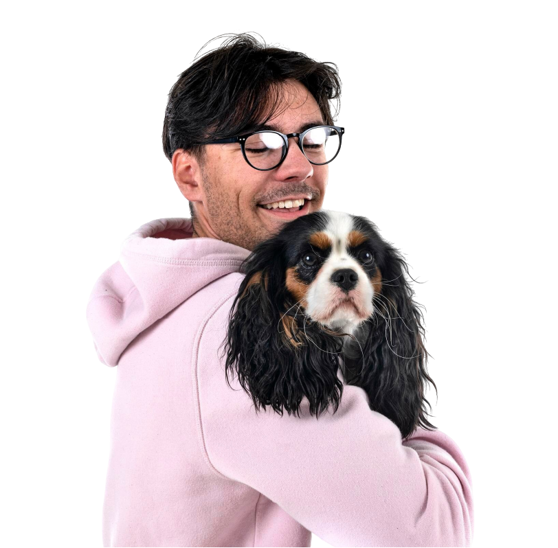 Fotografía de cliente con su perro